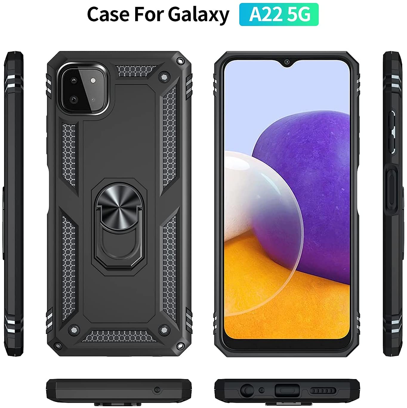 Coque Anneau Hybride pour Samsung Galaxy A22 5G Coque Anneau Hybride pour Samsung Galaxy A22 5G